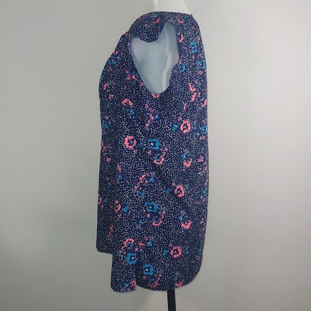 Motherhood Maternity Blue Pink Floral Print Blouse Shirt Size Small - Picture 4 of 8